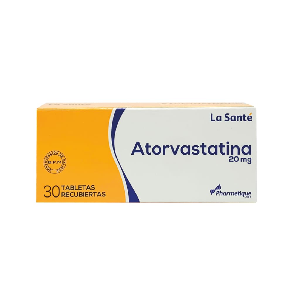 Atorvastatina 20 mg — La Santé, Caja x 30 tabletas